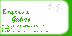 beatrix gubas business card